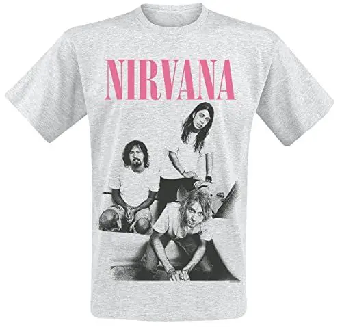 Produktbild: Nirvana T Shirt Bathroom Photo Band Logo Nue offiziell Herren Grau L