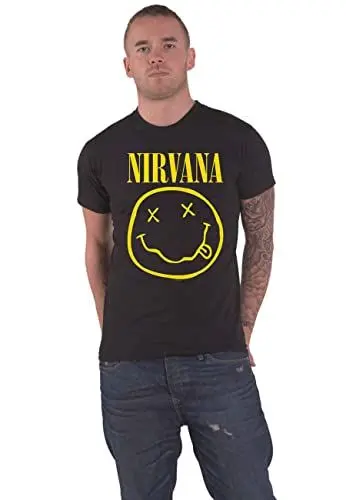 Produktbild: Nirvana T Shirt Flower Sniffin Band Logo Nevermind Nue offiziell Herren,Schwarz,S