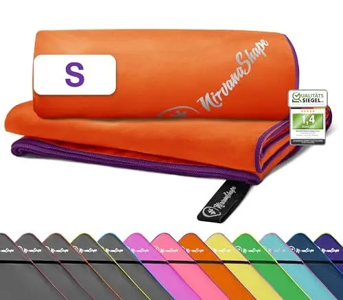 Produktbild: NirvanaShape Mikrofaser Handtuch, Microfaser Handtücher leicht, kompakt als Badetuch, Reisehandtuch, Strandtuch, Sporthandtuch für Fitness, Strand, S 60 x 40 cm
