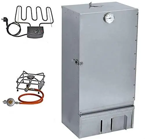 Produktbild: Nischenmarkt Räucherofen/Räucherschrank in Edelstahl + Elektro Set 2,0 kw mit viel Zubehör