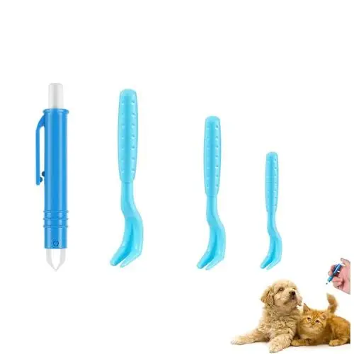 Produktbild: Niserelesa Zeckenzange Zeckenhaken Zeckenentferner, 4pcs Zeckenzange Für Mensch, Zeckenzange Für Hunde & Katze, 3er Set Zeckenhebel, 1 Zeckenhaken, Zeckenzange Pinzette, Zeckenentfernung In Sekunden
