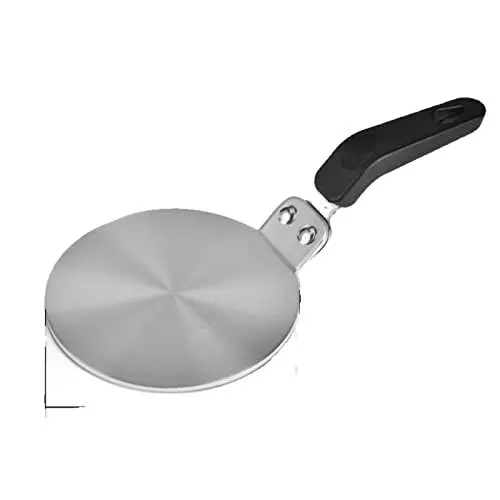 Produktbild: NISPOTDOR Wärme-Induktions-Diffusorplatte, Edelstahl, Wärme-Diffusor, Kochen, Induktion, Adapter, Simmerplatte mit ergonomischem Griff für Milch, Kaffee, Kochgeschirr, 12,7 cm