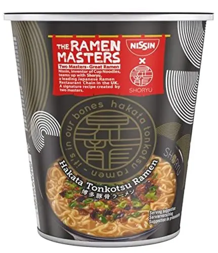 Produktbild: NISSIN Foods The Ramen Masters - Hakata Tonkotsu 1er Pack Original japanisches Rezept als Instant-Nudelsuppe Restaurantgeschmack im Becher (72 g)