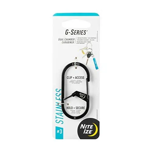 Produktbild: NIte Ize Unisex – Erwachsene G-Series DUAL Chamber Carabiner, schwarz, Gr. 3