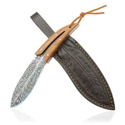 Produktbild: nitescuba Outdoor Messer Camping Jagdmesser Feststehende Klinge Survival Bushcraft Messer Scharf Hunting knife Angelmesser mit feiner Lederscheide Scheide