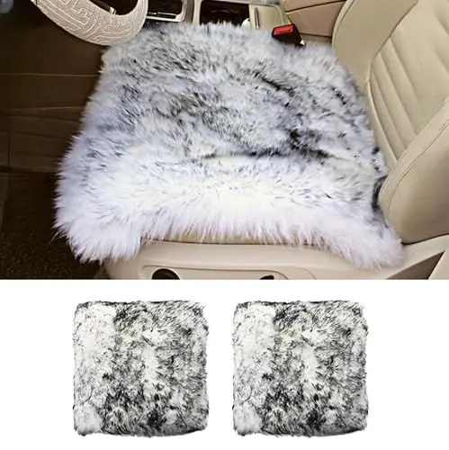 Produktbild: NITOYO Autositzbezüge Plüsch Lammfell 2 Pack Plüsch Auto Sitzauflage Universal Flauschiger Plüsch Sitzbezug für Auto(Grau)