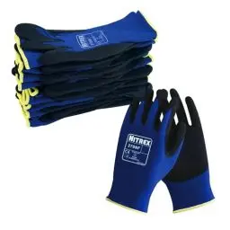 Produktbild: NITREX Unigloves 270NF Wiederverwendbare Handschuhe für allgemeine Handhabung, mit sandiger Handflächenbeschichtung und Nylonfutter, Blau/Schwarz