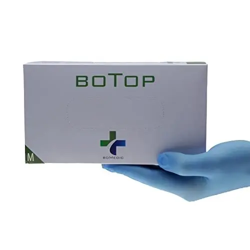 Produktbild: Nitrilhandschuhe BOTOP Größe S,M,L,XL sehr reißfest, 100 Stück/Spenderbox, puderfrei, latexfrei, blau, Nitril Einweghandschuhe, als Untersuchungshandschuhe zertifiziert…