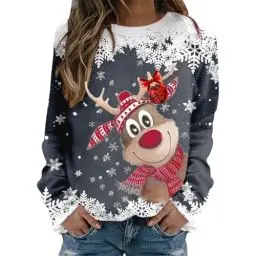 Produktbild: weihnachtskleid damen,weihnachts schlafanzug herren decken hoodie kinder pullover damen oversize kuscheltier otter kapuzenpullover für damen teenager mädchen deko personalisierte geschenke weihnacht 3