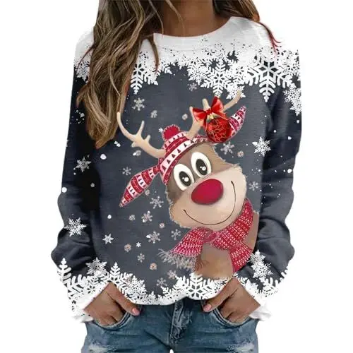 Produktbild: weihnachtskleid damen,weihnachts schlafanzug herren decken hoodie kinder pullover damen oversize kuscheltier otter kapuzenpullover für damen teenager mädchen deko personalisierte geschenke weihnacht 3