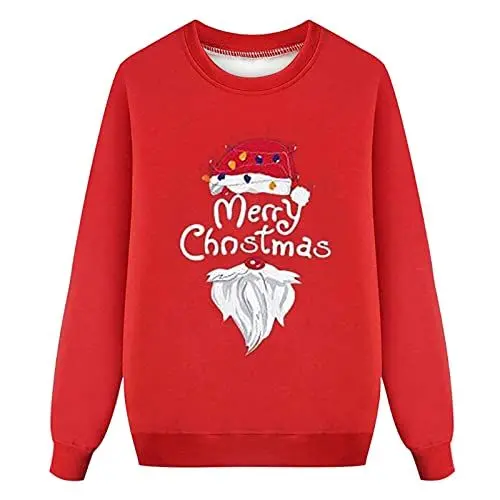 Produktbild: NIUREDLTD Weihnachtspullover,Weihnachts Herren t-Shirt Stitch mütze Decken Pullover Fleece Overall Damen Frauen top 40 Gift for Women Decken Pulli Zip Hoodie Damen Damen weihnachtsoutfit 4