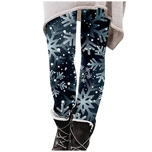 Produktbild: NIUREDLTD Winter Leggings Damen, Weihnachtsleggings Damen Hoch Taillierte und Modische Elastische Leggings Yoga und Fitness Outdoor Laufhose