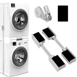 Produktbild: NIUXX Zwischenbaurahmen universal, Verbindungsrahmen für Waschmaschine und Trockner, Zwischenbausatz inkl. Zurrgurt, Einstellbare Größe（46-66cm）