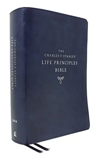 Produktbild: NIV, Charles F. Stanley Life Principles Bible, 2nd Edition, Leathersoft, Blue, Comfort Print: Growing in Knowledge and Understanding of God Through His Word