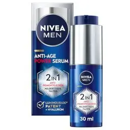 Produktbild: NIVEA MEN Anti-Age 2in1 Power Serum, Gesichtspflege für Männer mit Hyaluron für Anti-Aging-Effekt, Hautpflege mit LUMINOUS630® gegen Alters- und Pigmentflecken (30 ml)