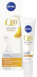 Produktbild: NIVEA Q10 Anti-Falten ENERGY Vitamin C Augenpflege, Augencreme mit purem Q10, Vitamin C und E, straffende Feuchtigkeitscreme für die empfindliche Augenpartie (15 ml)