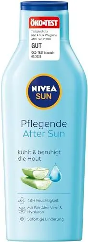 Produktbild: NIVEA SUN Pflegende After Sun Lotion (400 ml), Körperlotion mit hautberuhigender Wirkung nach dem Sonnenbad, After Sun mit Bio-Aloe Vera und Hyaluron für 48h Feuchtigkeit