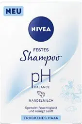 Produktbild: NIVEA festes Shampoo pH Balance für trockenes Haar (75 g), sanft reinigendes Festshampoo mit Mandelmilch, pH-optimiertes Shampoo mit veganer Formel