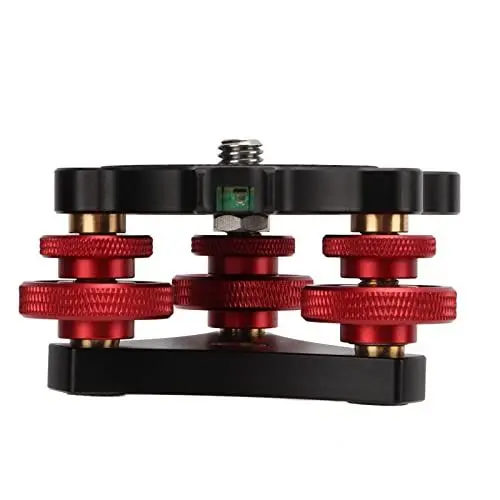 Produktbild: Nivellierbasis LP-64, Stativkopf Nivelliersockel Stativkopf Leveling Base Kamera Nivellierfüße Nivelliergerät mit 3/8 Zoll Gewinde, ±5° Winkeleinstellung für Videokopf Stative