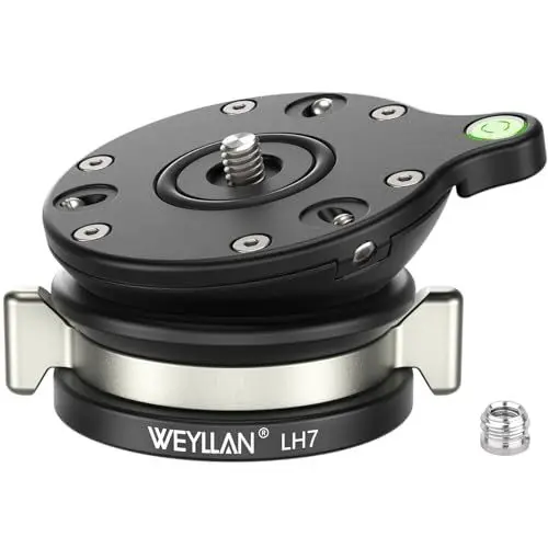 Produktbild: Nivellierfuß-Stativkopf KameraNivelliergerät, Stativkopf Anpassung Flache Platte kompatibel mit Canon Nikon Sony DSLR Kamera Camcorder Stative Einbeinstative, Tragfähigkeit 10kg/22lbs
