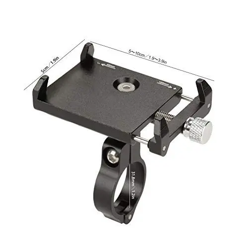 Produktbild: NIZUUONE Fahrrad-Telefonhalter aus Aluminiumlegierung, Verstellbare Lenker-Clip-Ständer-Unterstützung für Radfahrer (Black)