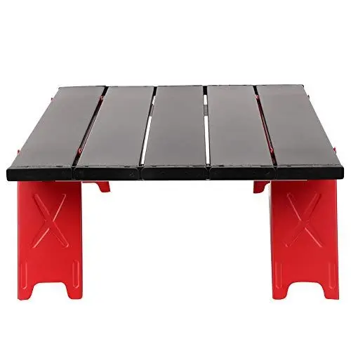 Produktbild: Picknicktisch aus Aluminiumlegierung, Leichter Klapptisch, Outdoor-Grill, Camping, mit Aufbewahrungstasche, Rot, Schwarz, für Selbstfahrendes Camping