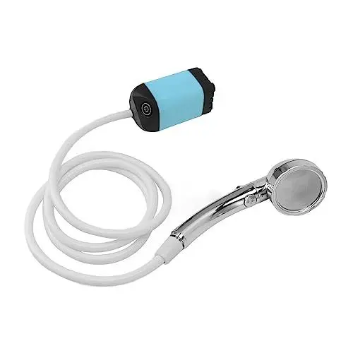 Produktbild: ANGGREK Wiederaufladbare Campingdusche, 3 Modi, Tragbare Campingdusche, 4800 MAh, 3-farbige Betriebsanzeigelampe für Unterwegs (Blue)