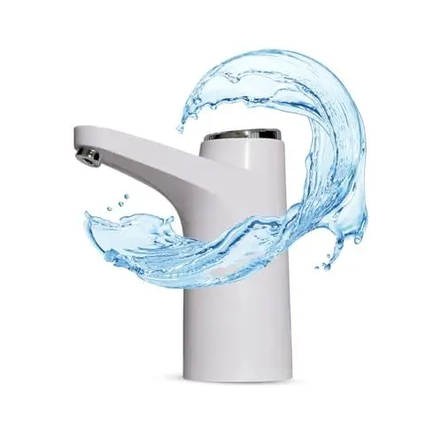Produktbild: NK Wasserspender - LED-Anzeige, 1200 mAh USB-Akku, Silikonmaterial, kompatibel mit 4,5L 5L 7,5L 10L 11,3L 15L 18,9L (3,8 und 4,8cm Adapter) - Weiß