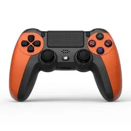 Produktbild: NK Wireless Controller für PS4 / PS3 / PC/Mobile - Wireless Controller mit Vibration, 6-Achsen-Erkennungsfunktion, LED-Licht, Touchpanel, Kopfhörerbuchse, inkl. Ladekabel - Orange