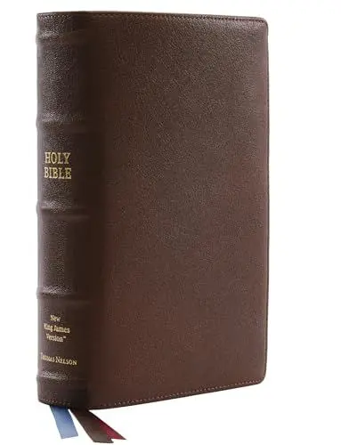 Produktbild: NKJV, Single-Column Reference Bible, Premium Goatskin Leather, Brown, Premier Collection, Comfort Print: Holy Bible, New King James Version
