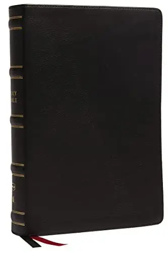 Produktbild: NKJV, Single-Column Wide-Margin Reference Bible, Genuine Leather, Black, Red Letter, Comfort Print: Holy Bible, New King James Version