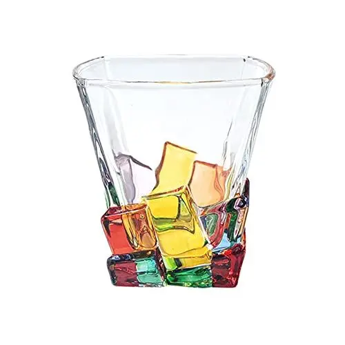 Produktbild: NLDGR Buntes Whiskyglas, Altmodische Trinkgläser, Bargläser, Perfekte Whisky-Geschenke, Kristall-Whiskygläser für Rum-Bourbon-Cocktail(C,2ST)