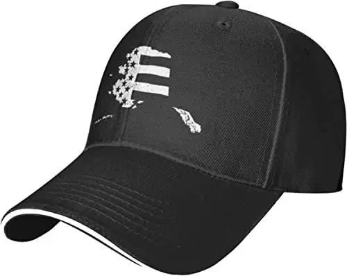Produktbild: NLWQEKV Alaska-Staatskarte, amerikanische Flagge, patriotische Baseballmützen für Männer und Frauen, Schwarze Trucker-Mütze, Sonnenhüte, Angelmütze, Papa-Mütze