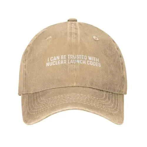 Produktbild: NLWQEKV Cap mit Aufschrift „I Can Be Trusted with Nuclear Launch Codes“, für Damen, Dad-Mütze, grafische Kappen