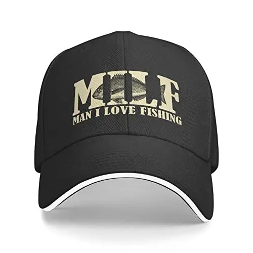 Produktbild: NLWQEKV Lustige Angelmütze, Mütze, Mann, „I Love Fishing“-Kappe für Männer, Baseballmütze, grafische Hüte