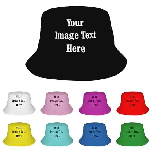 Produktbild: NLWQEKV Personalisierter Fischerhut für Damen und Herren, personalisierte Angelkappen, individuell Faltbarer Sommer-Reise-Strand-Sonnenhut für Outdoor-Wandern, Reisen, personalisierter lustiger Hut