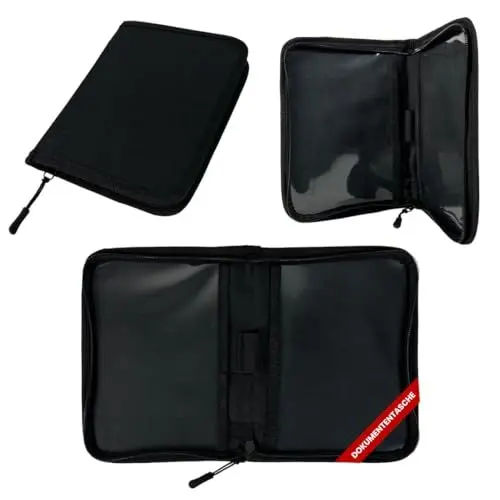 Produktbild: NØMIS Dokumententasche | Ideal fürs Handschuhfach | Reisepasshülle, Fahrzeugschein Hülle, Jagschein Etui, Angelschein Mappe | Ausweismappe mit Stifthalter | Kfz Schein Hülle | Geschenk zur Prüfung