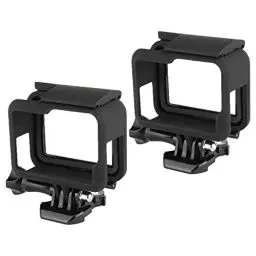 Produktbild: NO 2 Stück Rahmen Gehäuse für GoPro Hero7/6/5 Case, Fester Rahmen GoPro5, Rahmen für Action-Kamera, GopRo Hero 7 Schwarz, Zubehör GopRo, mit Schnellmontage-Halterung