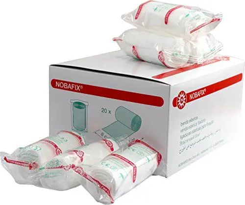 Produktbild: NOBA 20 Stück Mullbinden Fixierbinden 8 cm x 4 m einzeln in Folie