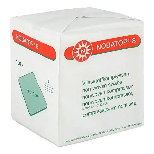 Produktbild: NOBATOP 8 Kompressen 10x10 cm unsteril 100 St Kompressen