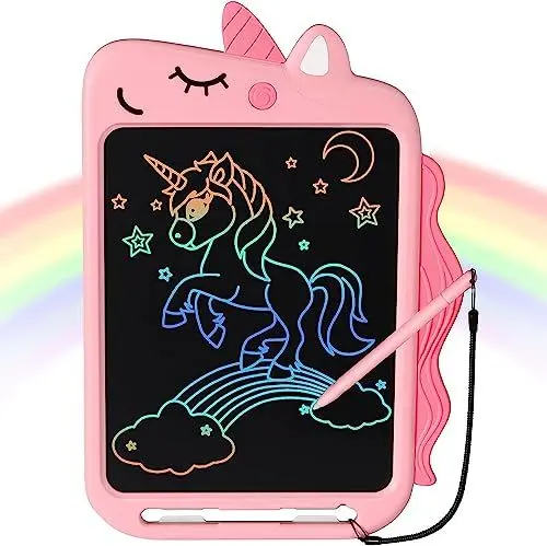 Produktbild: NOBES Zaubertafel Spielzeug ab 2 3 4 5 6 Jahre Einhorn ,10-Zoll LCD Schreibtafel Magnettafel Maltafel , Geschenke für Kinder Mädchen (Rosa)