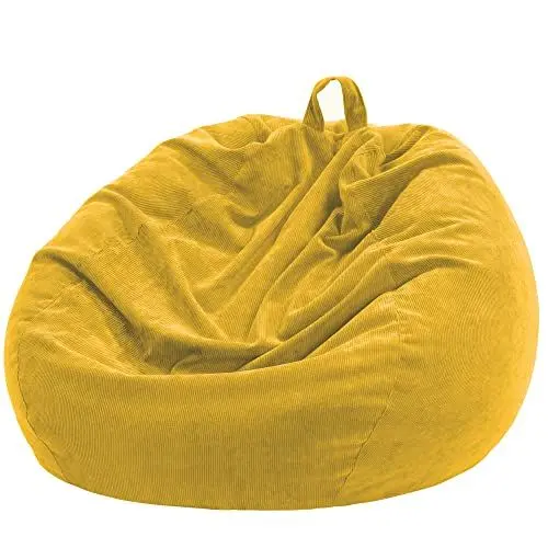 Produktbild: Nobildonna Sitzsackstuhl für Kinder und Erwachsene, nur Bezug (Keine Füllung) für Sofa-Stofftiere, 110 x 89 cm(Tiefgelb)