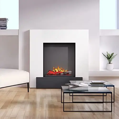 Produktbild: Noble Flame SUVA 1100 FS (Opti-myst Elektrokamin mit Heizung): Weiß - Schwarz, spiegelnd