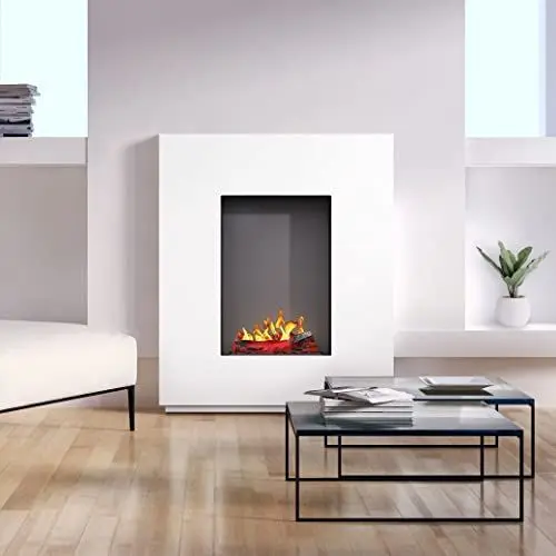 Produktbild: Noble Flame SANTO 950 BS (Opti-myst LED Elektrokamin): Weiß (warm) - Schwarz, spiegelnd