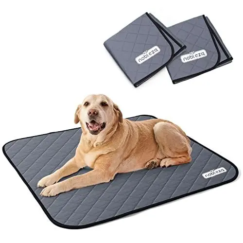 Produktbild: Nobleza 2X Welpenunterlage Waschbar, Trainingseinlagen für Hunde, Wiederverwendbar, Schnell Absorbierend Matten mit Wasserdichter Rutschfester Unterseite, Größe L (81 x 72cm)