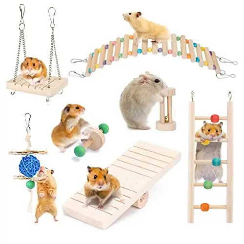 Produktbild: Nobleza Hamsterspielzeug, 7 Stück, Kauspielzeug und Nager-Spielzeug für Kaninchen, Chinchilla, Hamster, Meerschweinchen