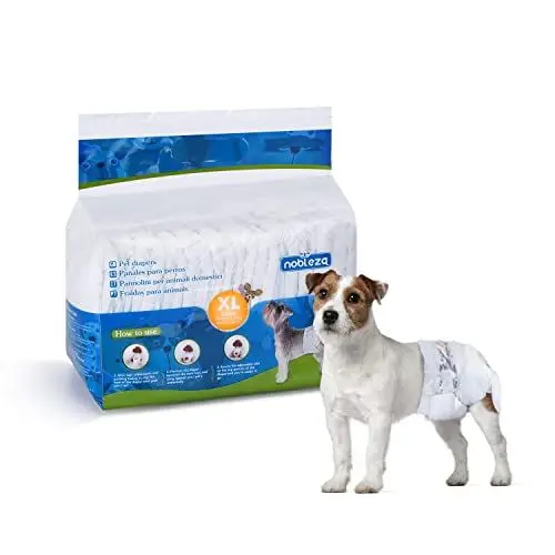 Produktbild: Nobleza Hund Windeln Einweg Weiblich Welpen Training Windeln Super Absorbent Pet Wraps 12 Pack, Größe XL