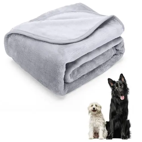 Produktbild: Nobleza Hundedecke Waschbare Weiche Hunde Fleecedecke Deck für Haustier Weiche Warme Decke, Grau 75x75cm