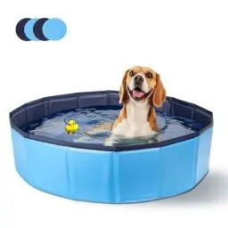 Produktbild: Nobleza Hundepool für Große & Kleine Hunde, Faltbarer Hunde Planschbecken, Stabile Hundebadewanne, Swimmingpool für Katzen, 120 * 30cm, M, Blau