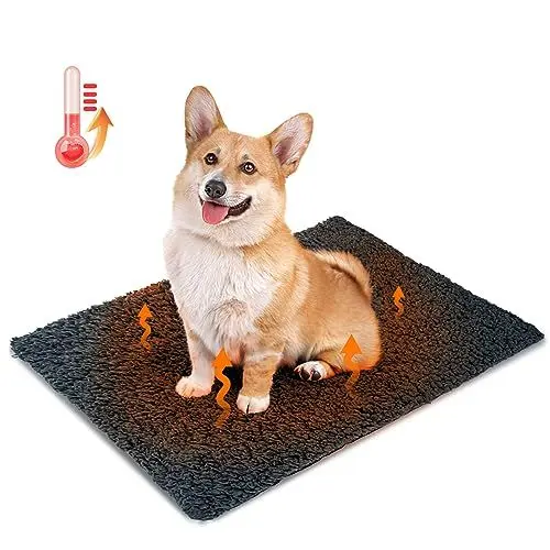 Produktbild: Nobleza Selbstheizende Decke für Hunde & Katzen, Haustiere Wärmematte Winter, Waschbar Wärmedecke Hund, Selbstwärmende Hundematte Flauschig Warme, Thermodecke Hund rutschfest, Grau, 70x50cm